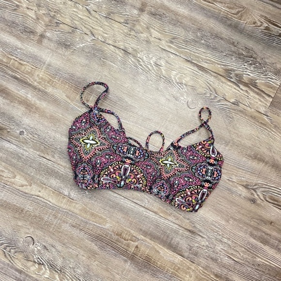 Hollister be the sunshine Black Colorful Swim top - Picture 3 of 4